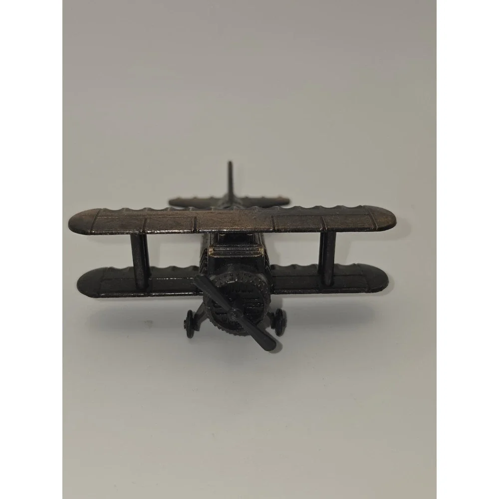 Vintage Antique Die Cast Metal Bi‎ Plane Airplane Pencil Sharpener